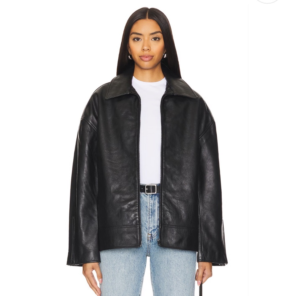 GRLFRND Alek Leather Jacket in Black